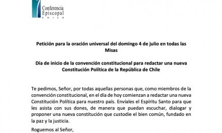 Petición para la oración universal en el día de inicio de la convención constitucional